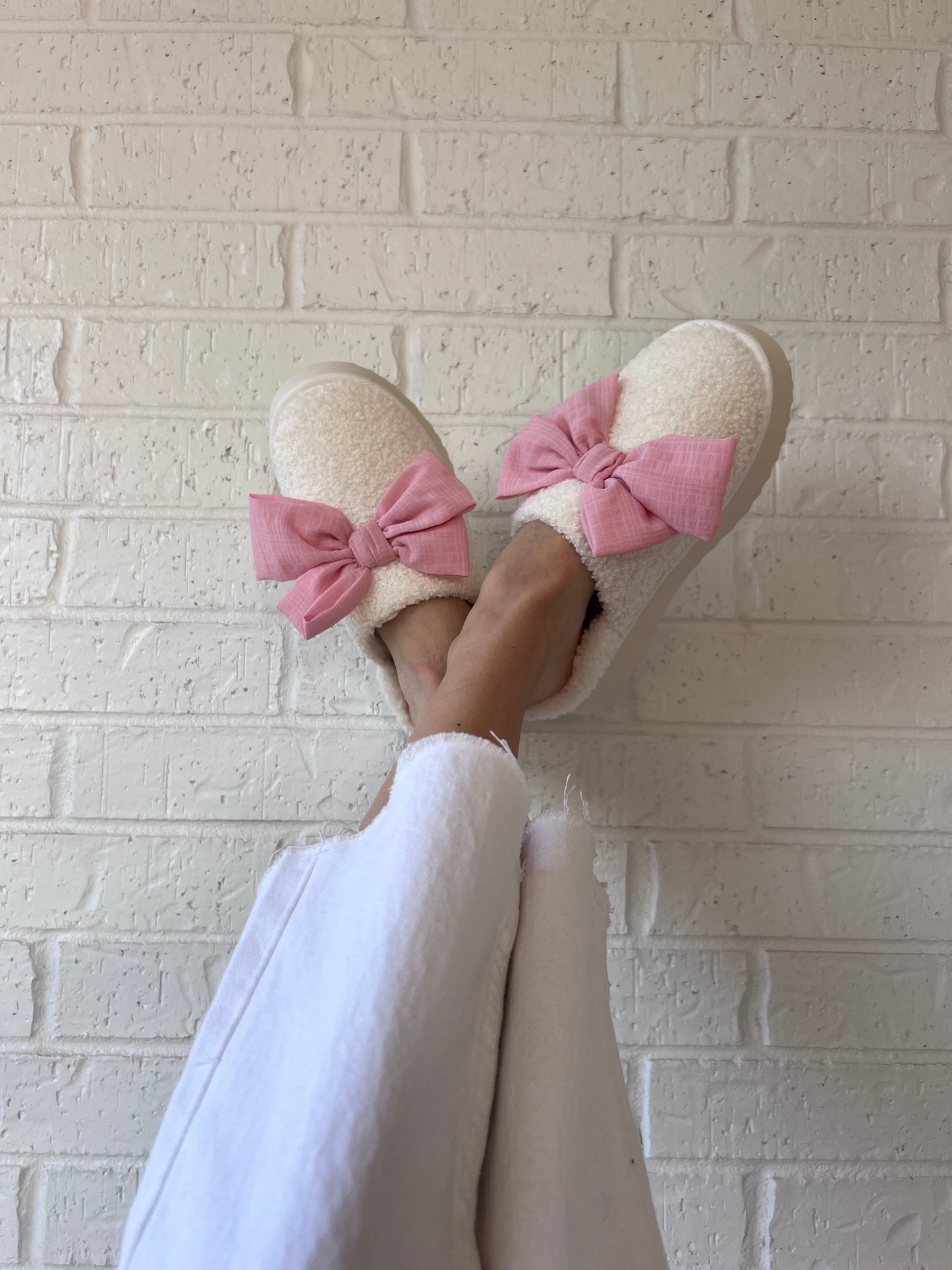 Pink Bow Slippers