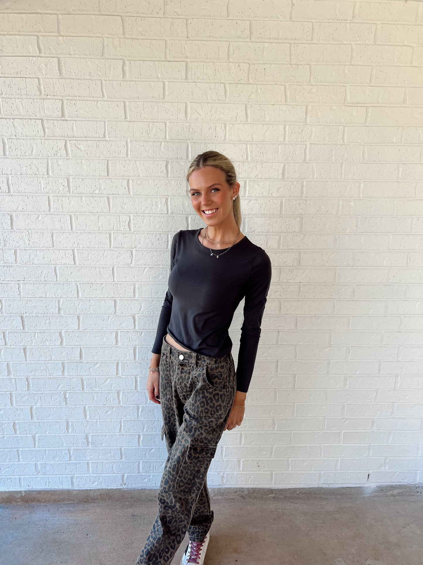 Cheetah Denim Cargo Pants