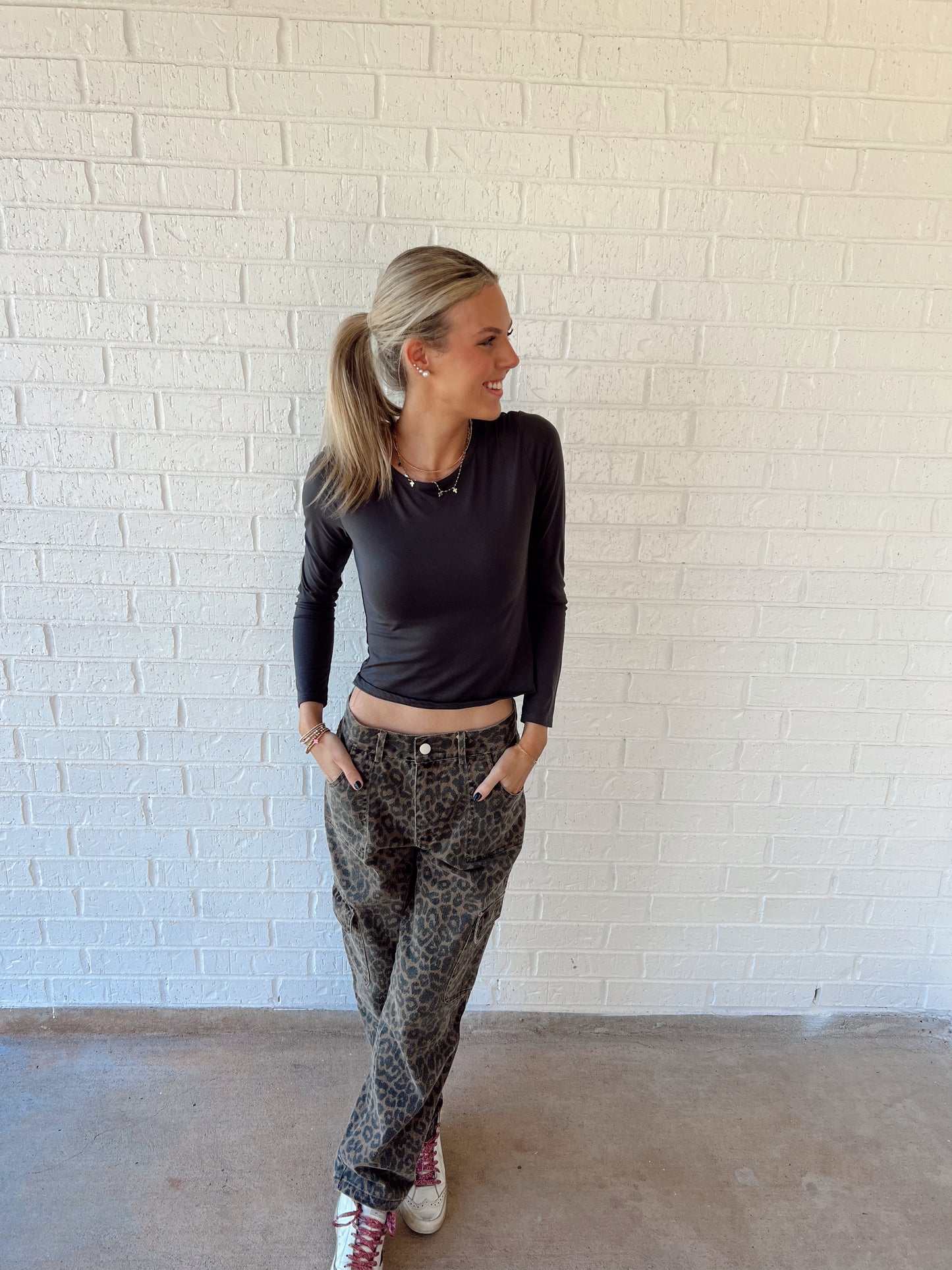 Cheetah Denim Cargo Pants