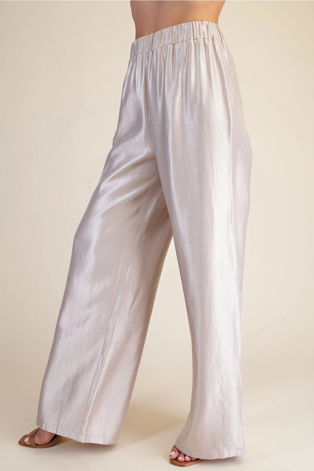 Champange Long Silk Pants