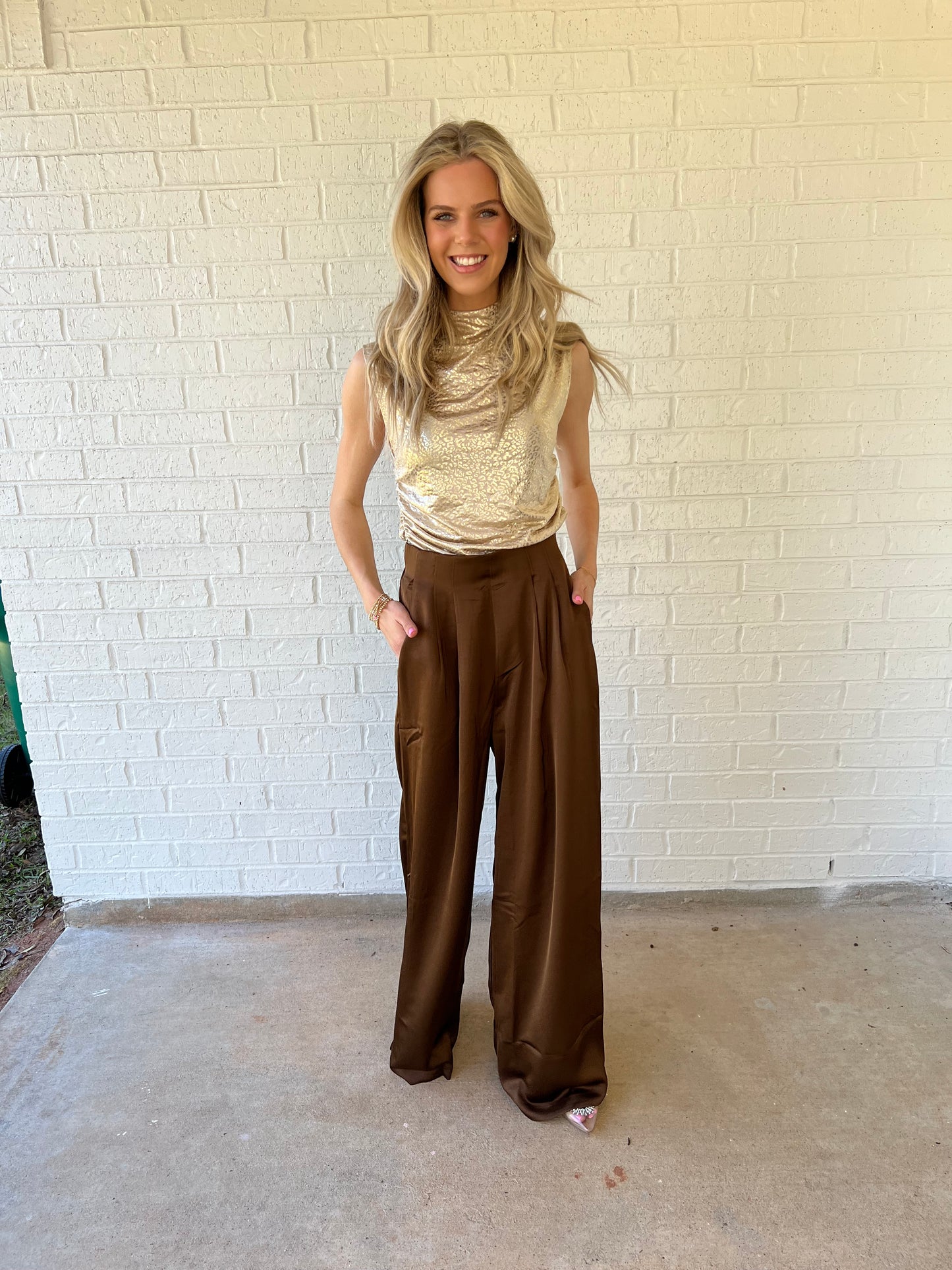 Satin Brown Pants