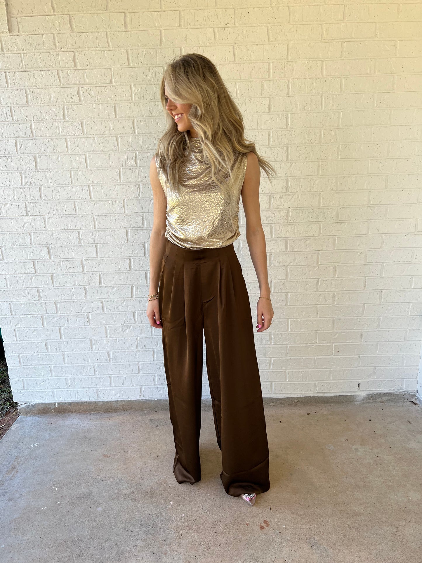 Satin Brown Pants