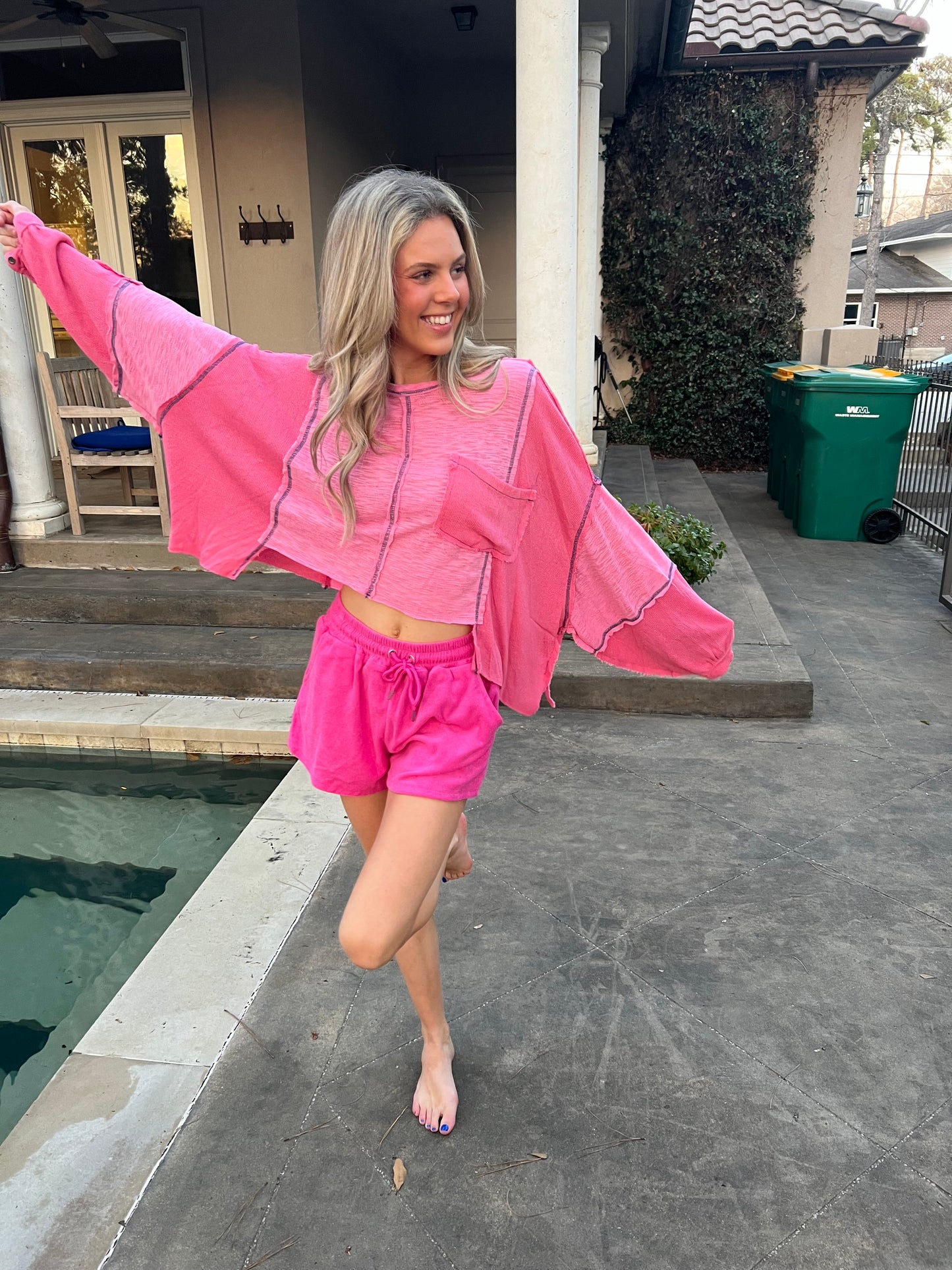 Distressed Pink Top