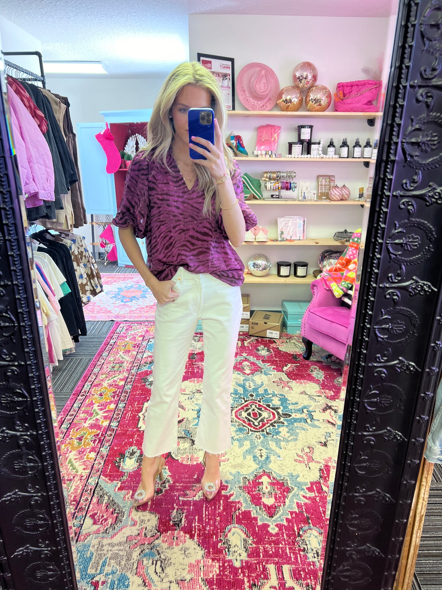 Purple zebra Top
