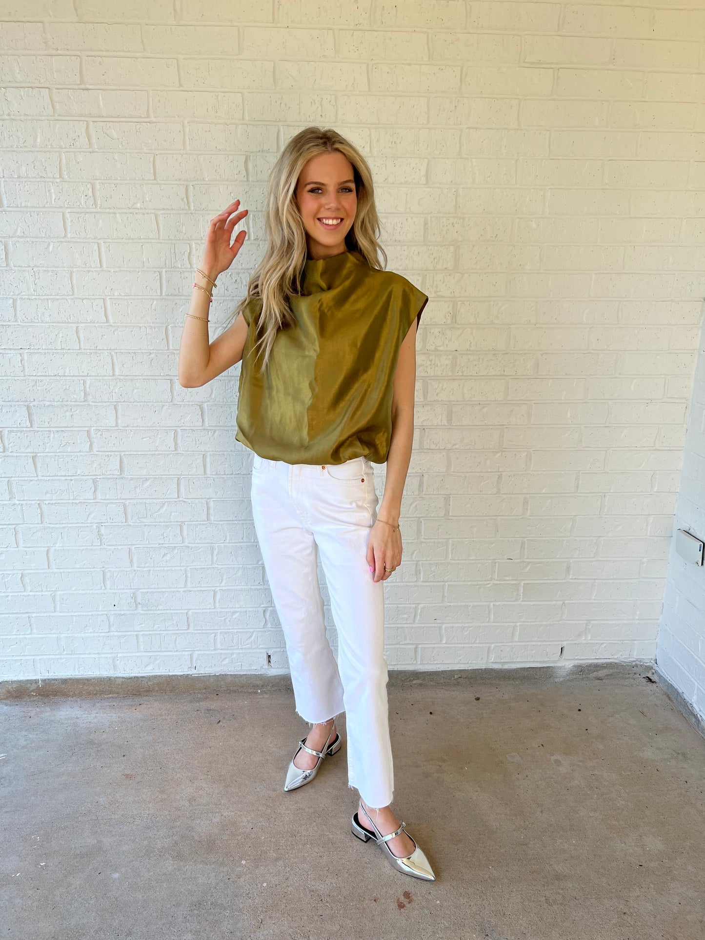 The Alyssa Top ( Olive Green Top )