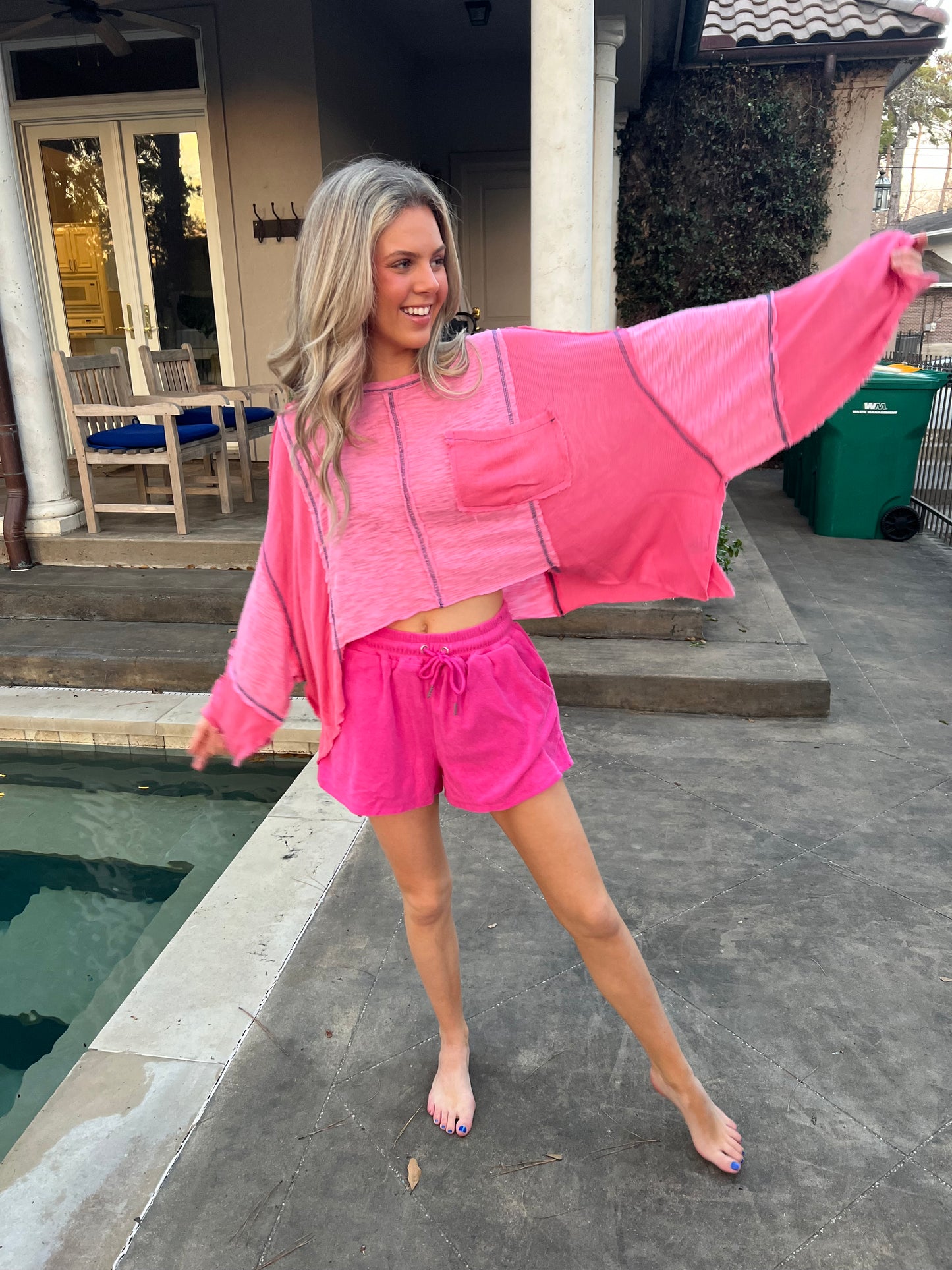 Distressed Pink Top