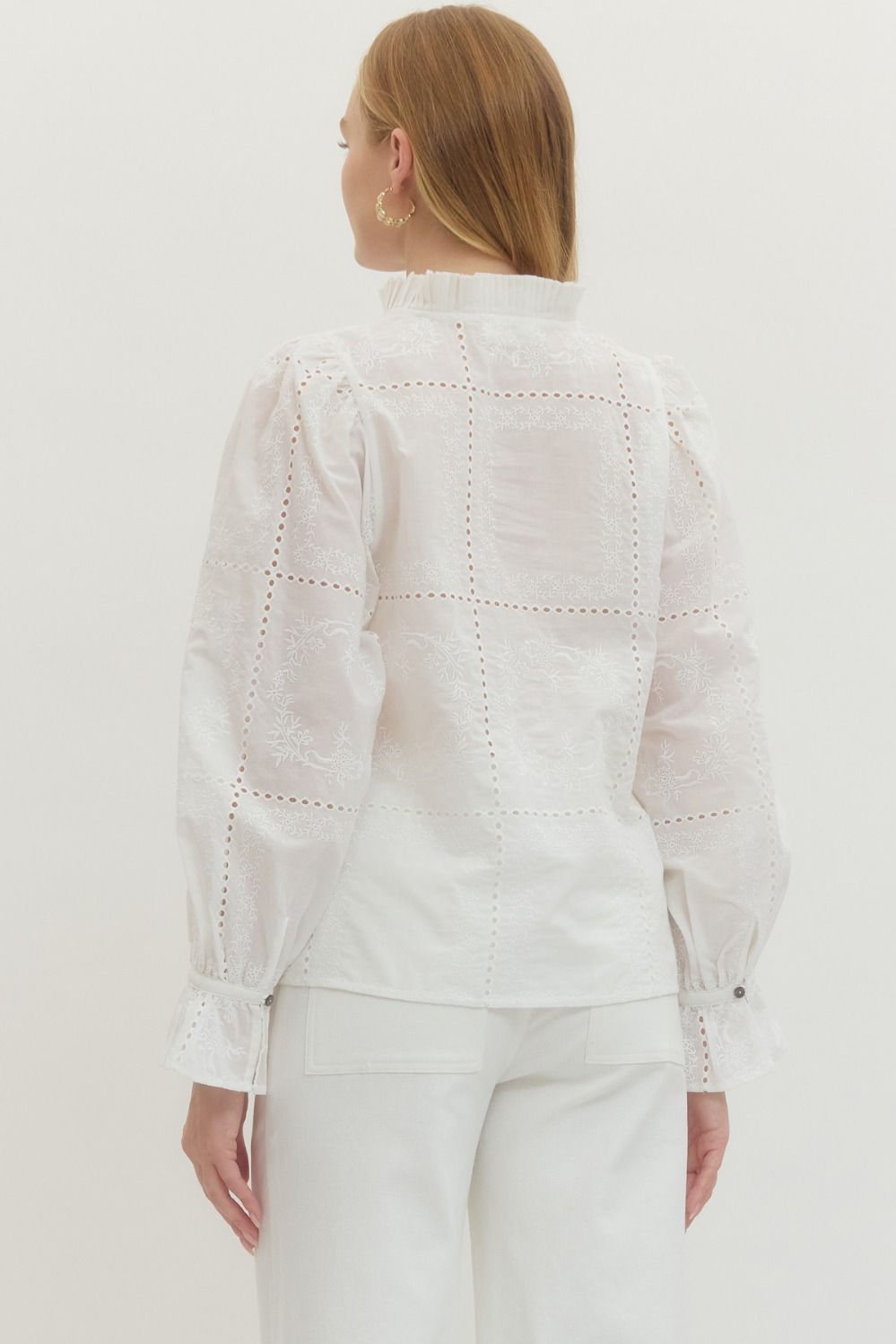 White Eyelet Top