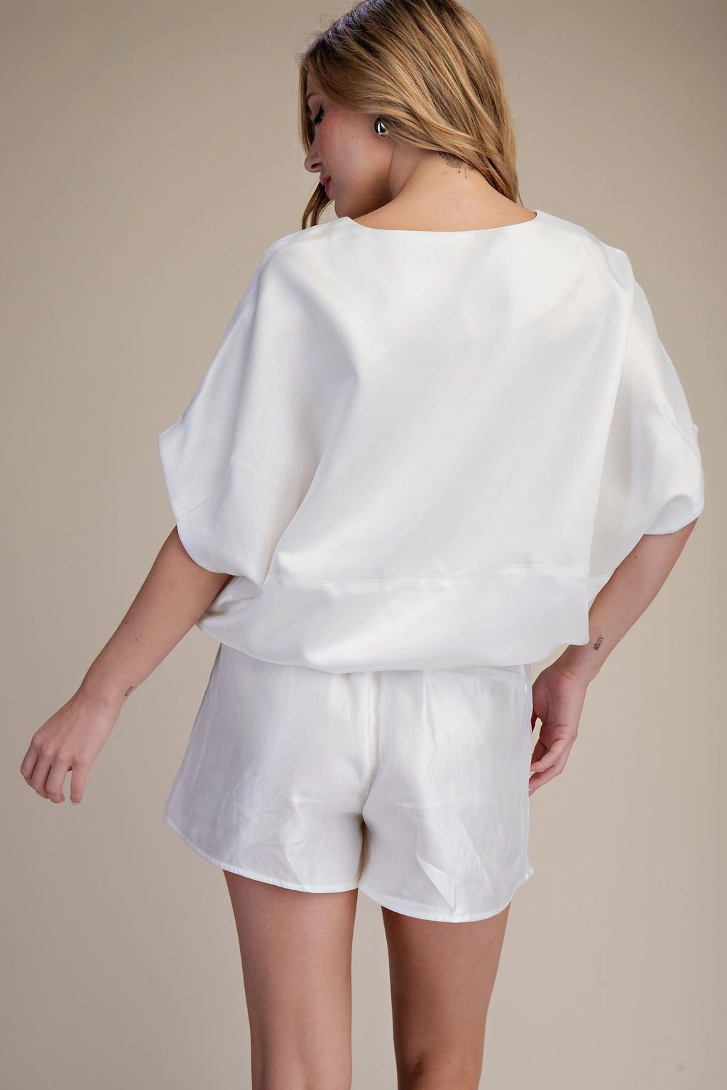 White Top with drawstrings