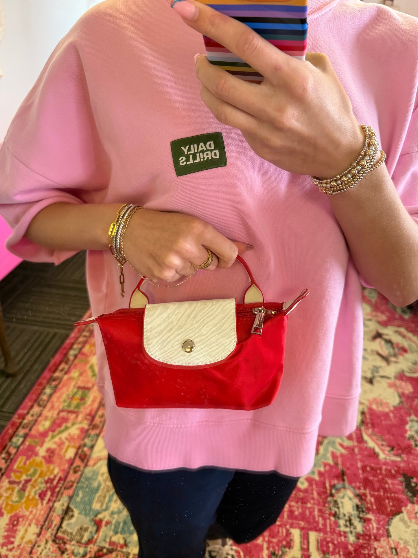 Red and White Purse