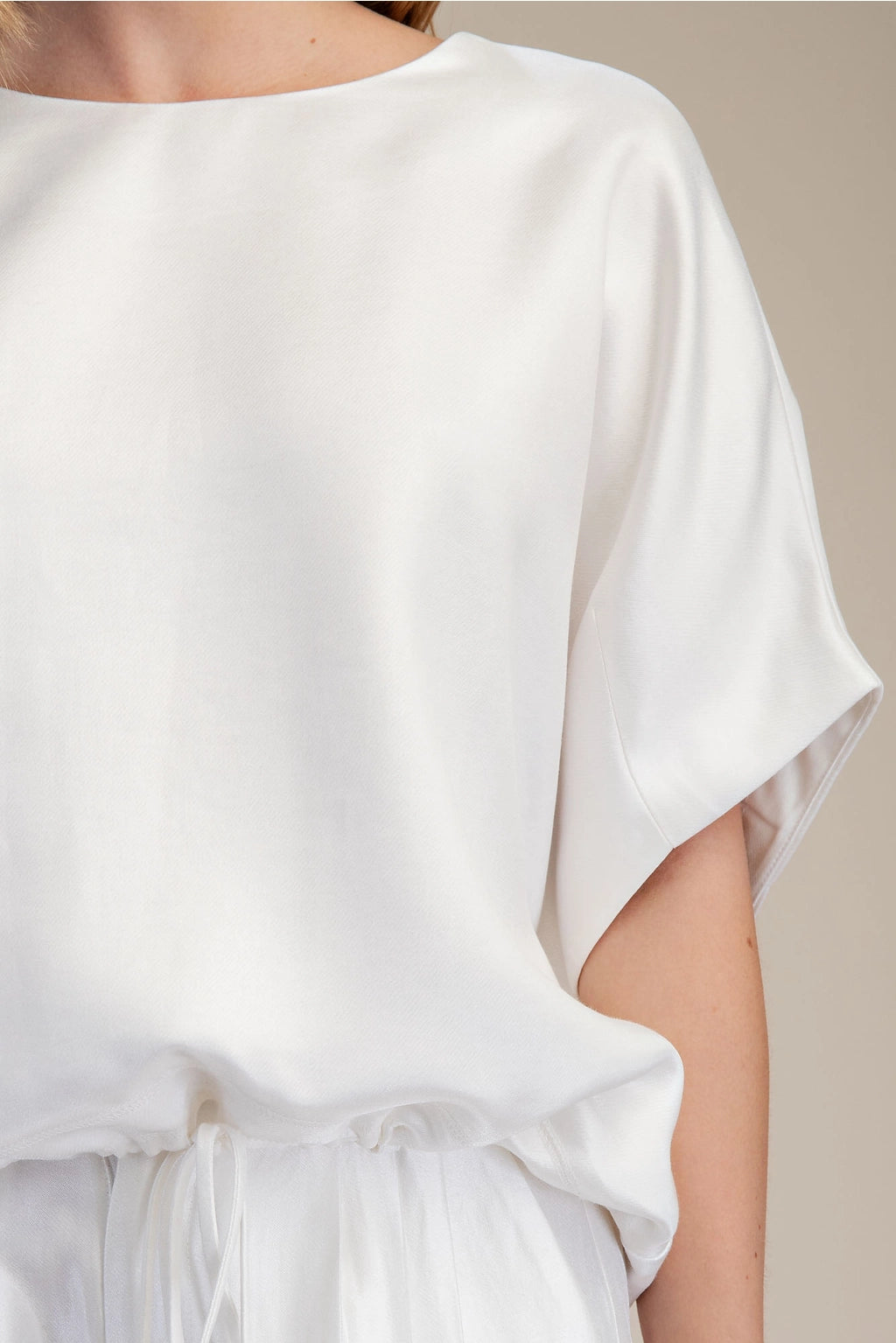 White Top with drawstrings