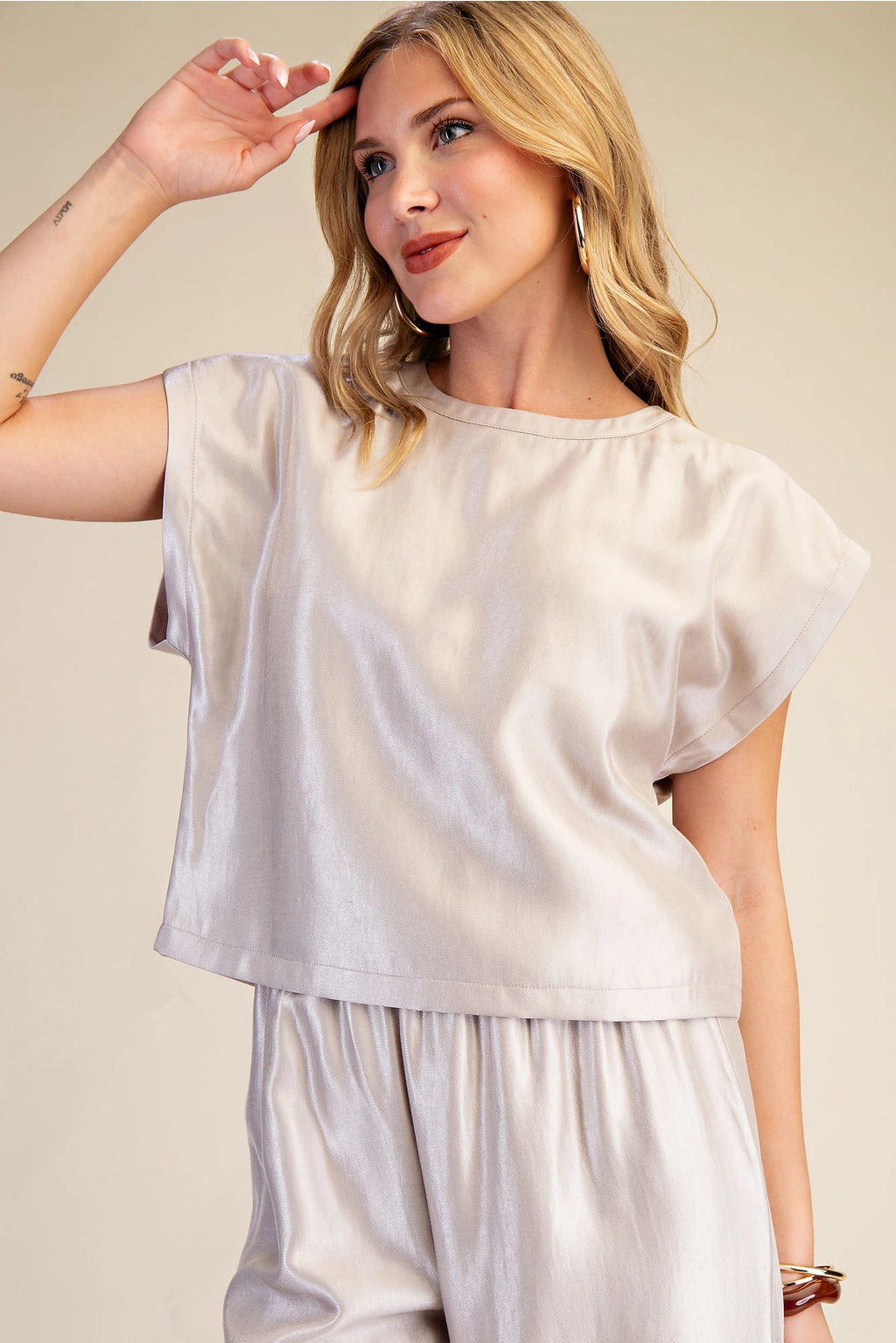 Champange Sleeveless Top