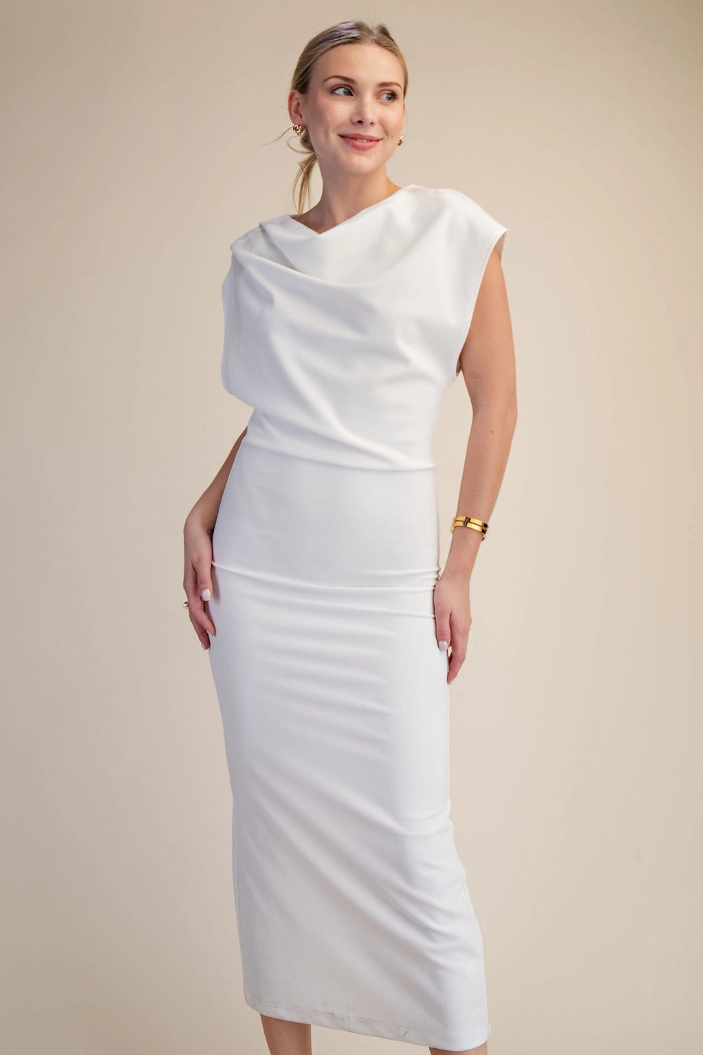 Midi White Cocktail Dress