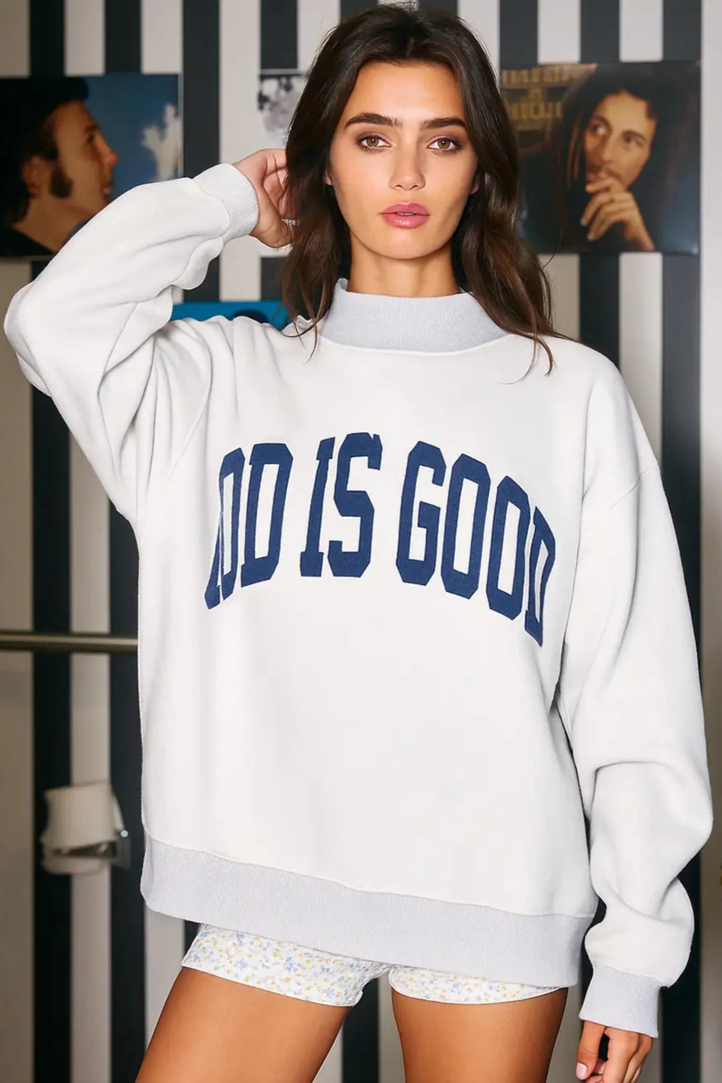 Jesus/ God is Good Crewneck Reversible