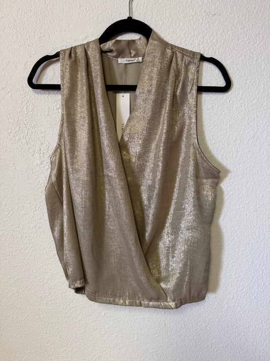 Gold V neck Top