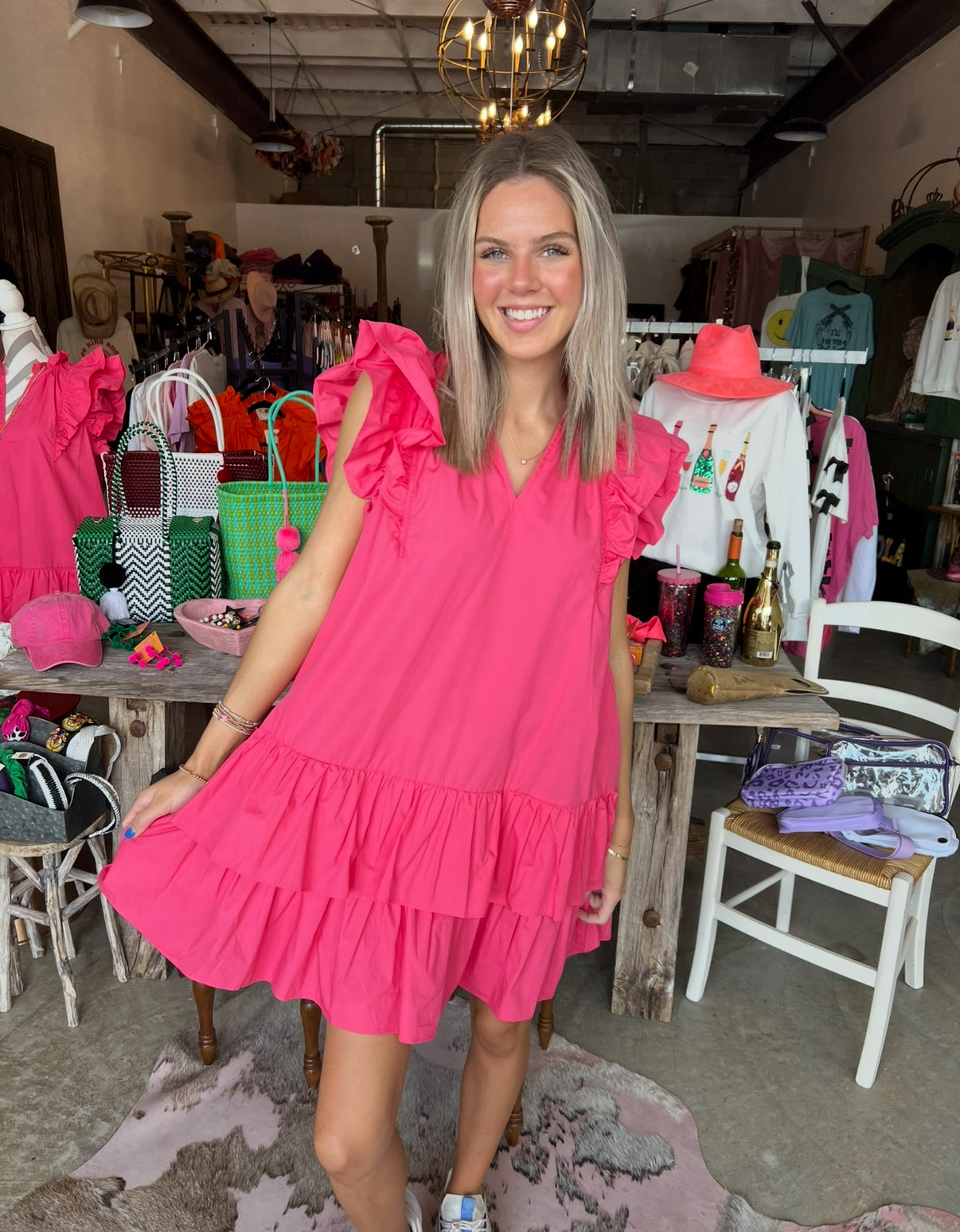 Spring Please Dress ( Pink and Orange MIDI )