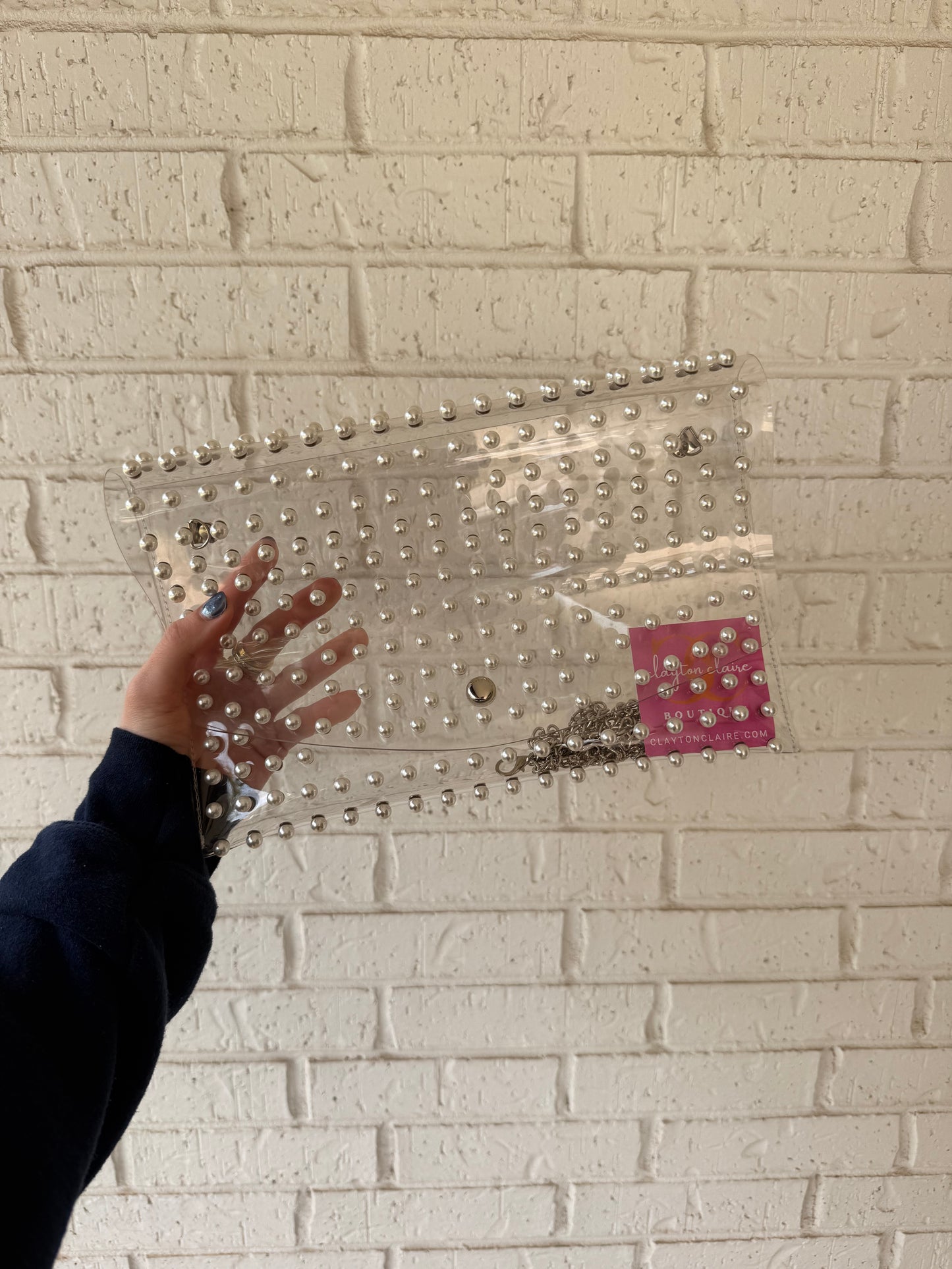 Pearl Drop Clear Purse