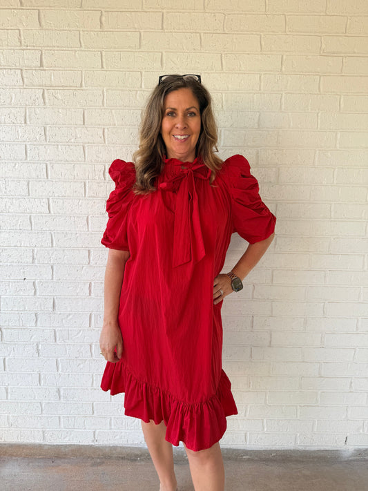 Red mud pie dress