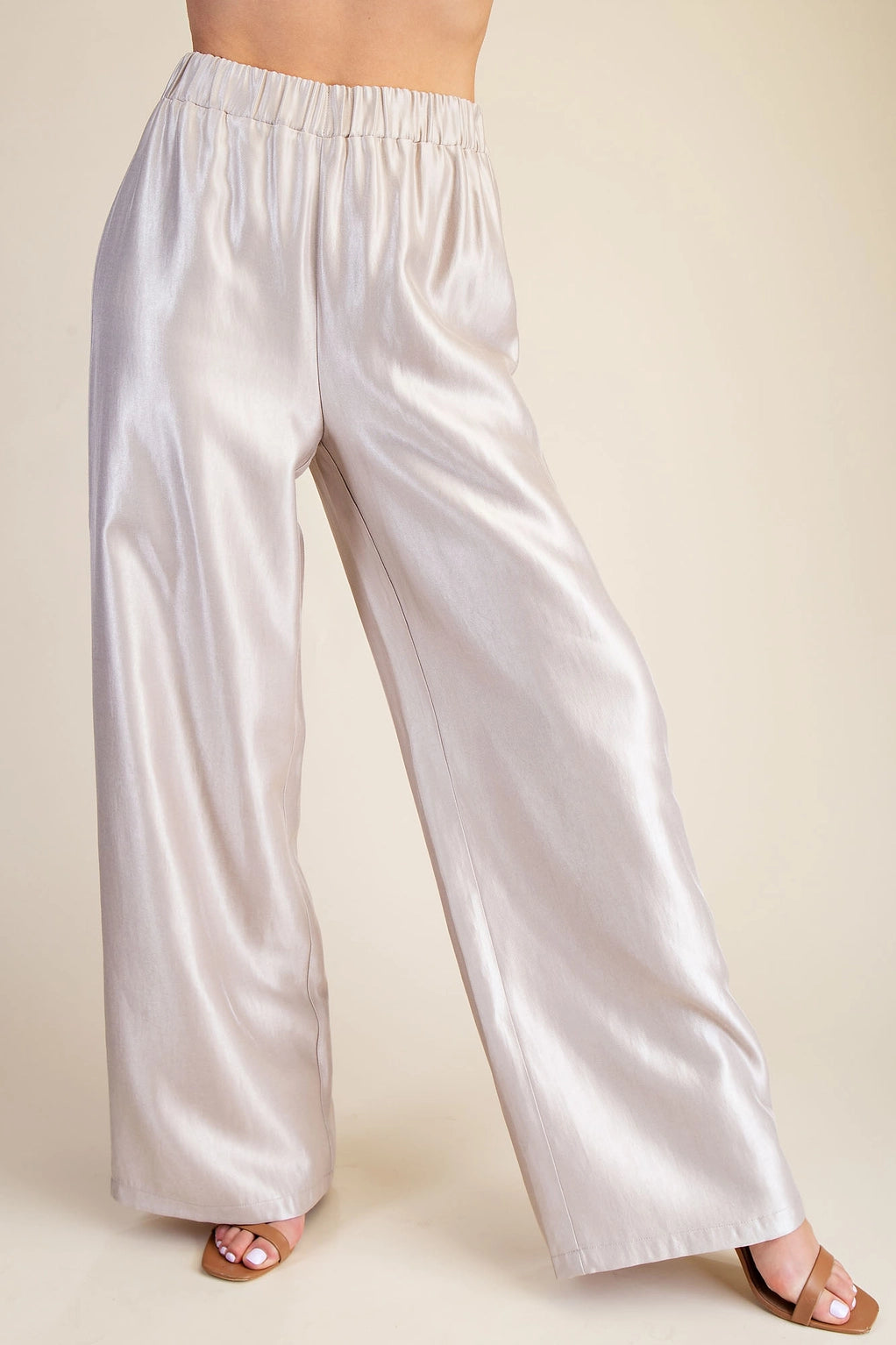Champange Long Silk Pants