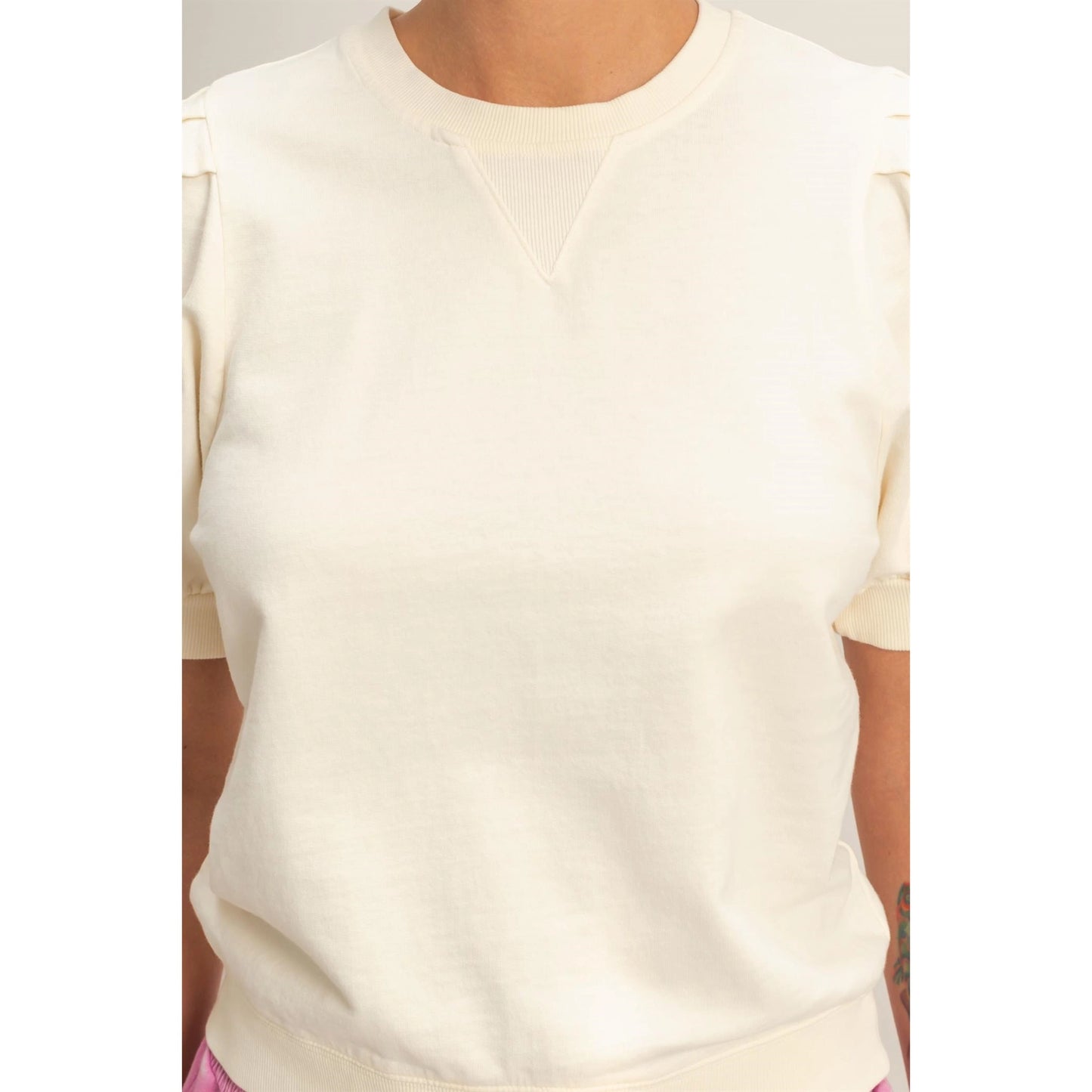 Butter yellow puff sleeve top