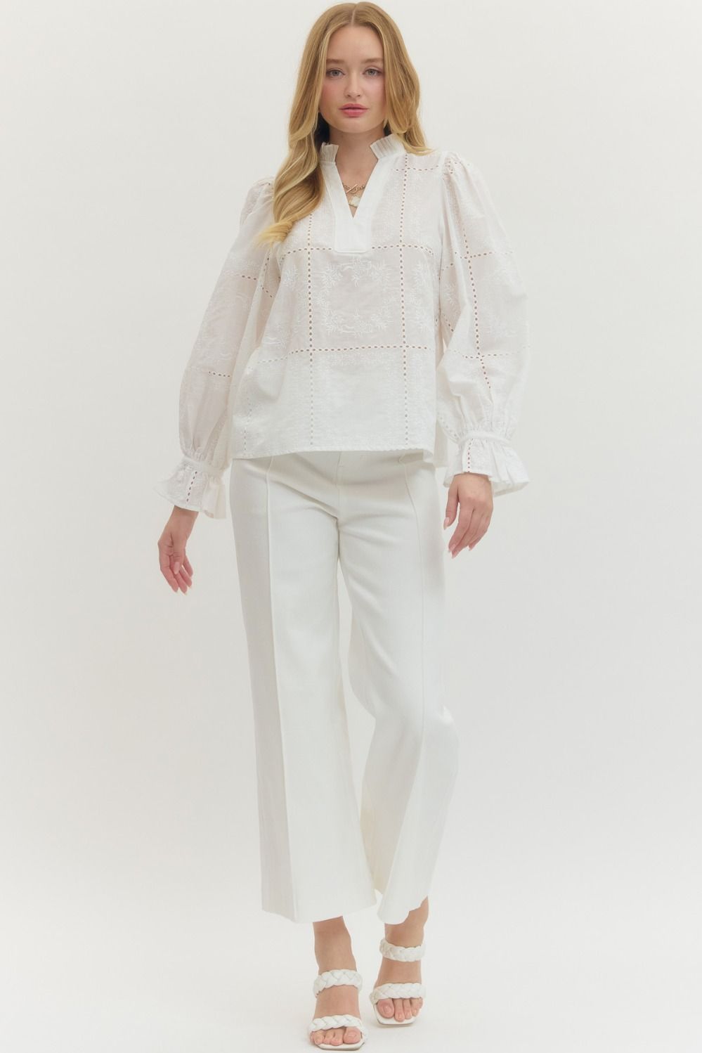 White Eyelet Top